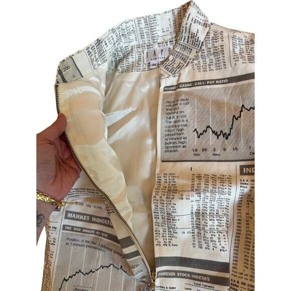Vintage 100% Linen Women's Finance Core Vest Wall Street - Picture 4 of 5